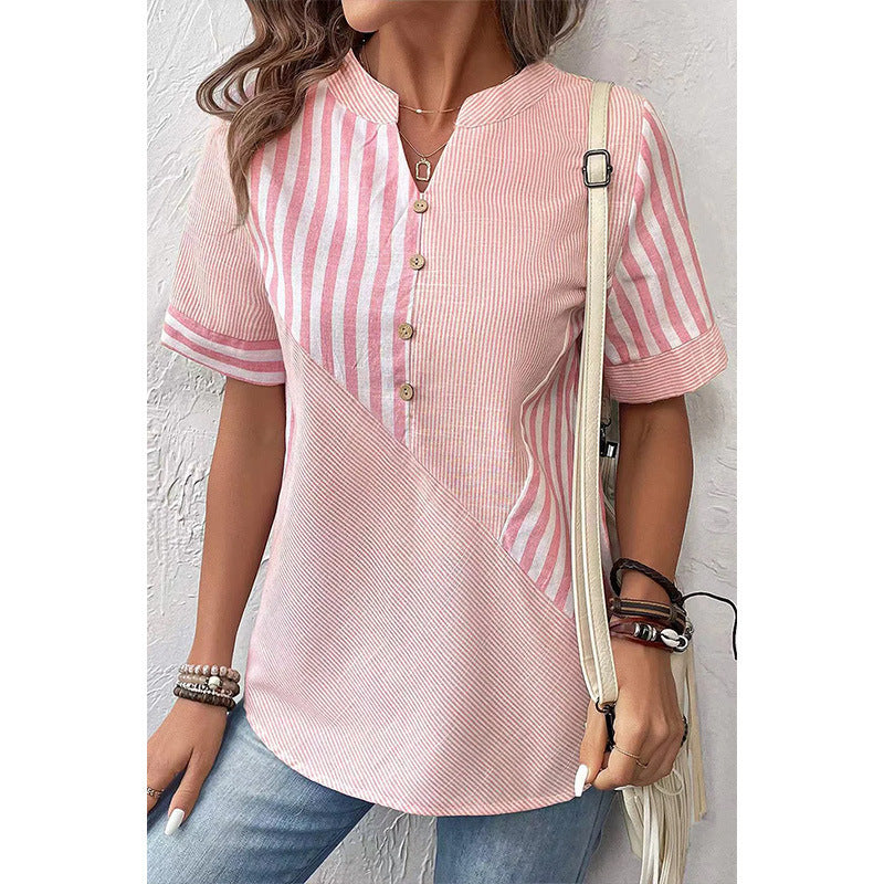 Abby – Blusa a Rayas con Botones