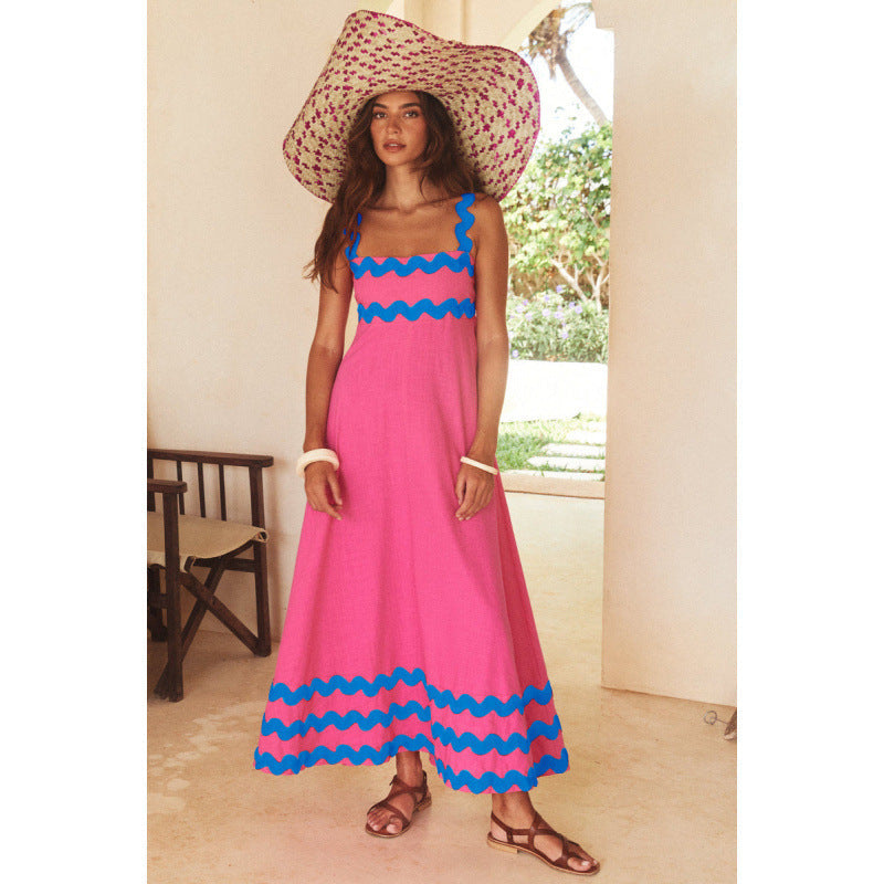 Wrenley - Vestido Maxi Boho con Escote Cortado