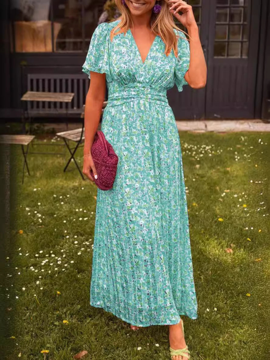 Élina – Vestido largo fluido con motivos florales