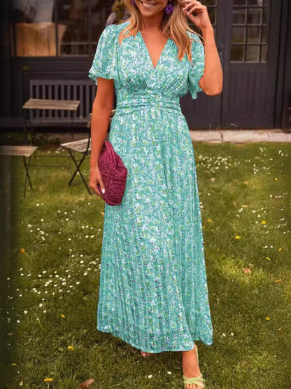Élina – Vestido largo fluido con motivos florales
