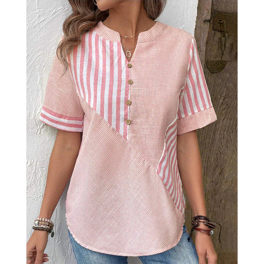 Abby – Blusa a Rayas con Botones