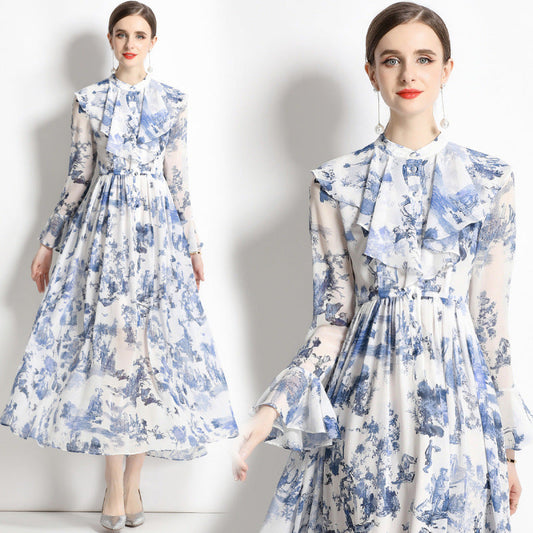 Gabby | Vestido Elegante de Estampado de Tinta