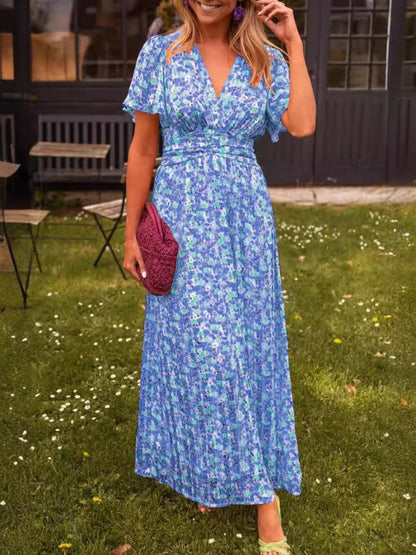 Élina – Vestido largo fluido con motivos florales