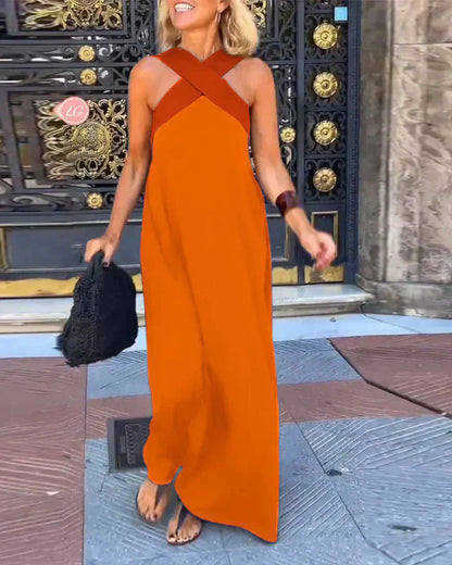 Quirine™ | Vestido Maxi con Cruce Frontal.