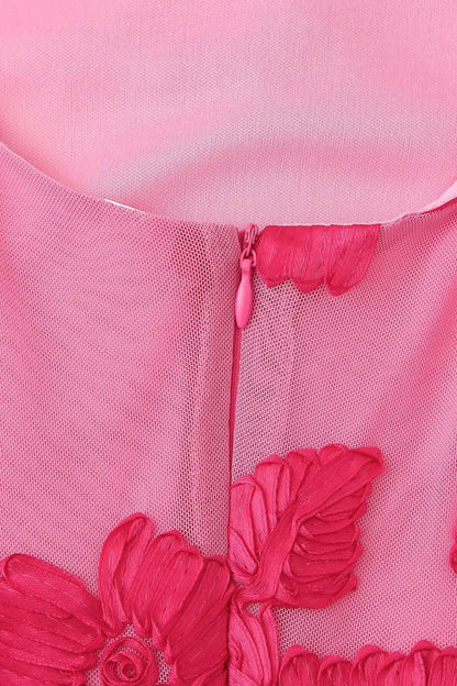 Calliope - Vestido Maxi de Malla con Apliques Florales