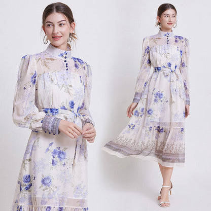 Sarah | Vestido de Chiffon Floral Elegante