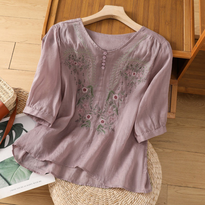 Tamsina – Blusa Relajada Bordada