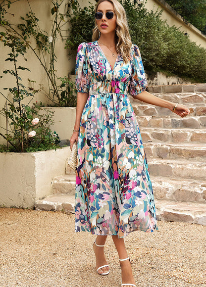 Flore - Vestido Elegante con Patrón Floral