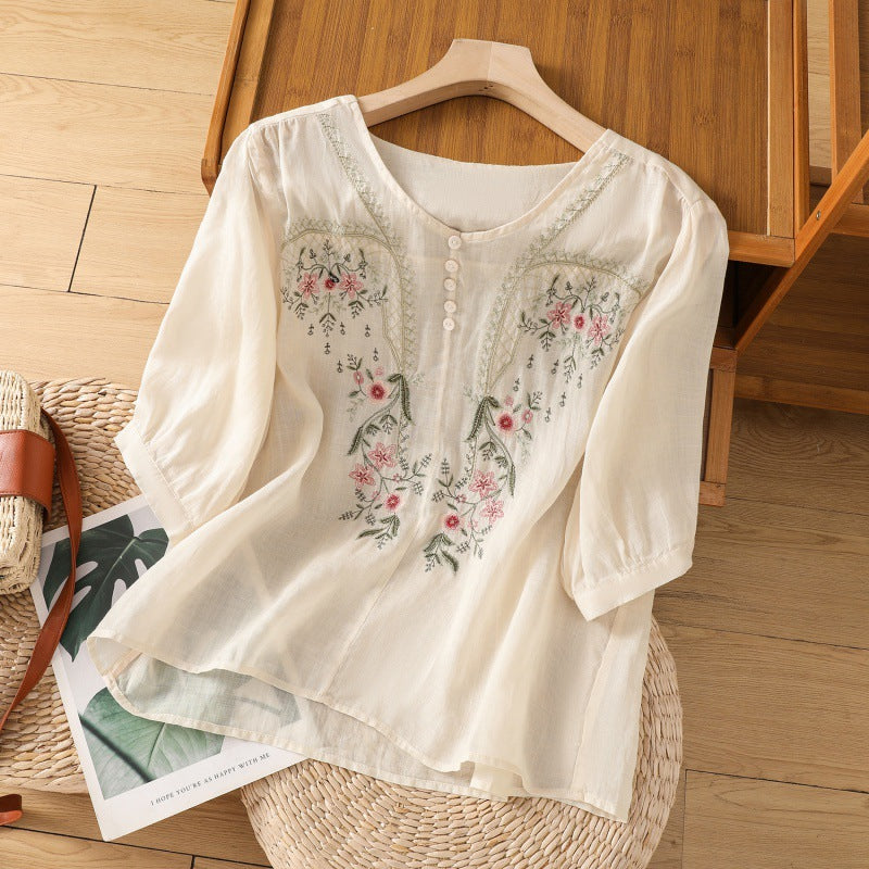Tamsina – Blusa Relajada Bordada