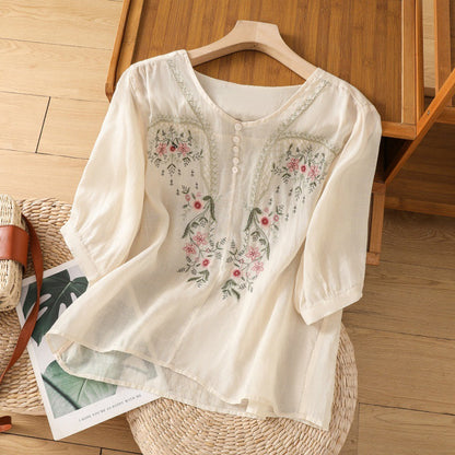 Tamsina – Blusa Relajada Bordada