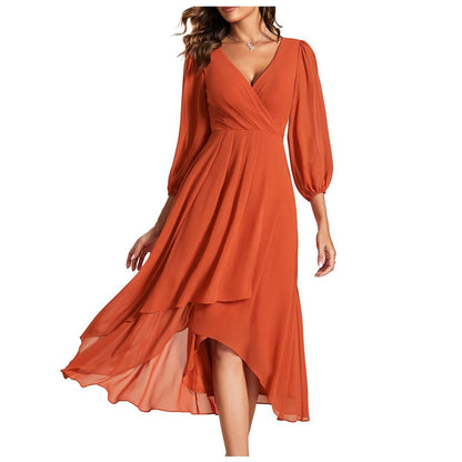 Laia - Vestido de manga larga con escote en V