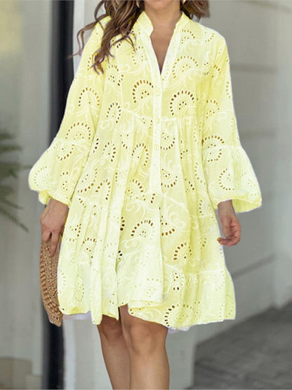 Fawna – Vestido Mini Bordado con Volantes