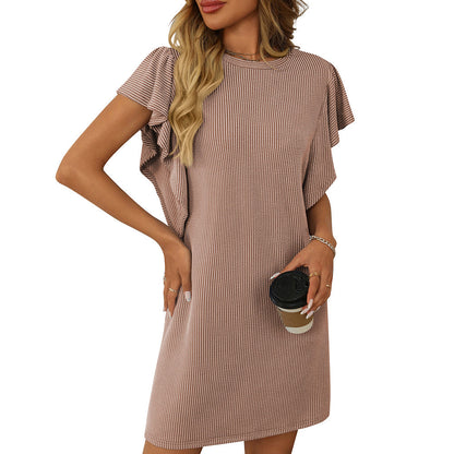 Ursula – Vestido Recto con Mangas Volantes