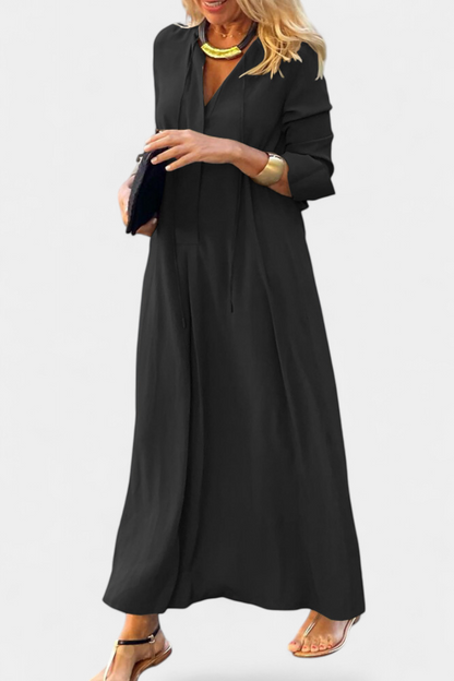 Verónica Vestido de Manga Larga con Escote en V