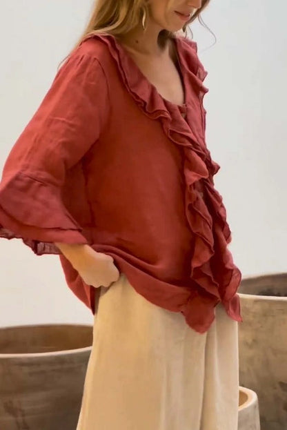Primula – Blusa Túnica con Volantes