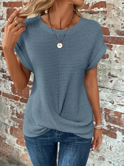 Tegan – Camiseta Casual de Punto en Tejido de Panal