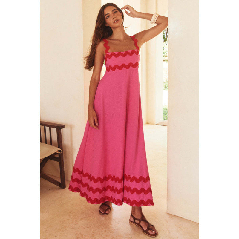 Wrenley - Vestido Maxi Boho de Cuello Desgarrado
