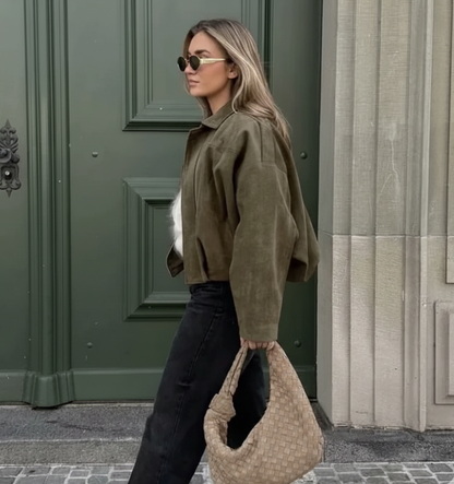 Chaqueta Diana – Bomber Oversize Verde Oliva