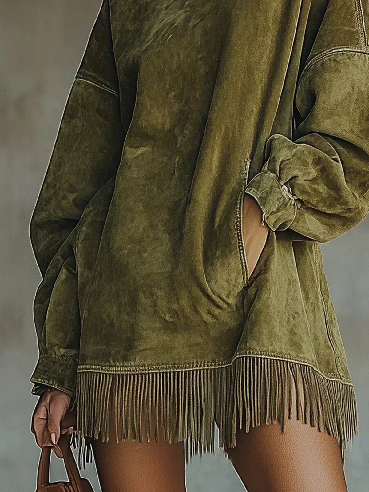 Amarinda | Sudadera Oversized con Detalle de Flecos