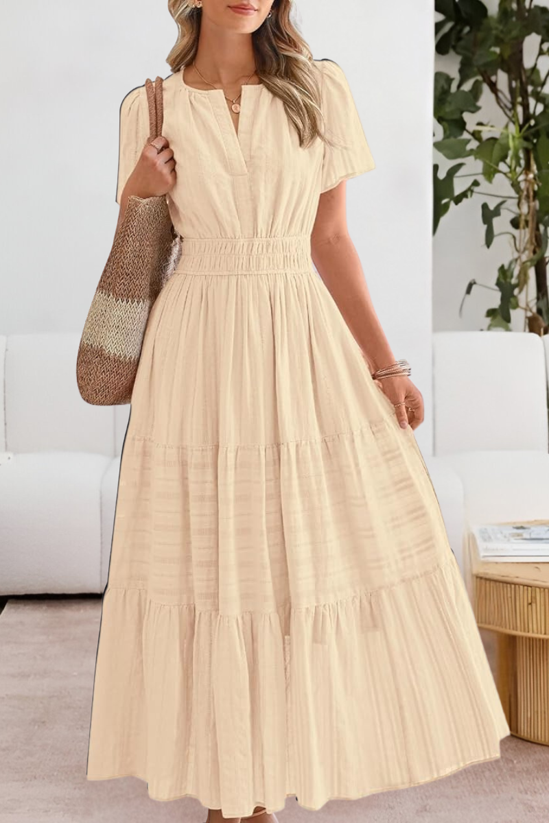 FREYA – VESTIDO MAXI TIERED CON ENCANTO BAJO EL SOL