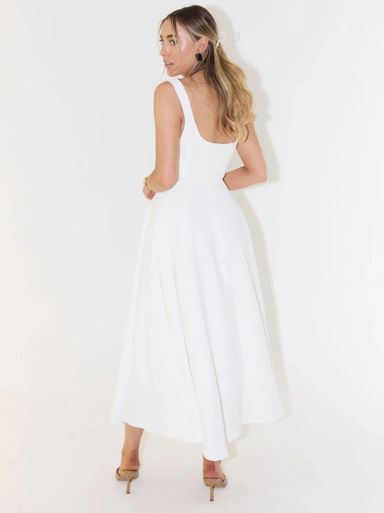 Vestido Midi Sin Mangas con Corsé para Mujeres