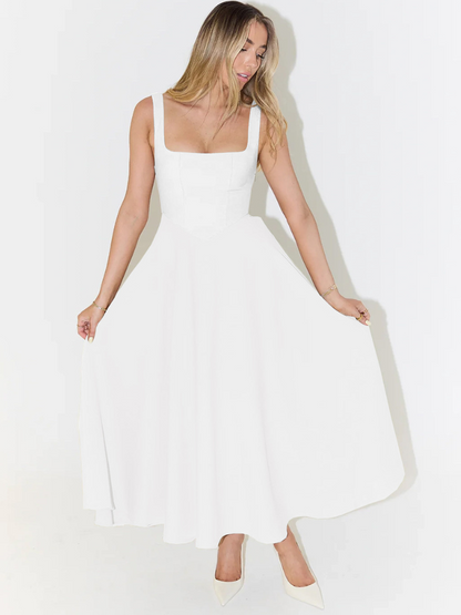 Vestido Midi Sin Mangas con Corsé para Mujeres