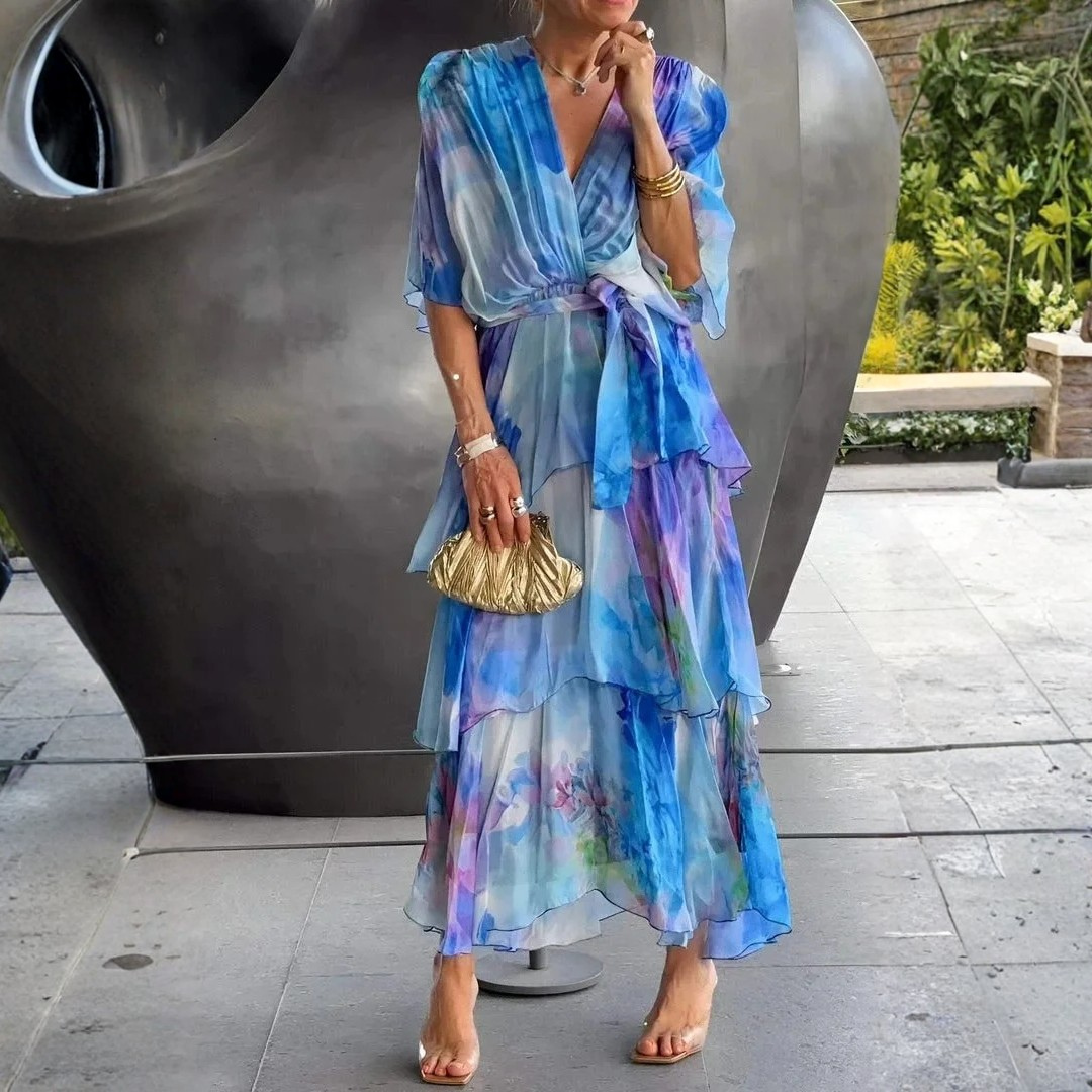 Cassia – Vestido fluido en chiffon para mujer