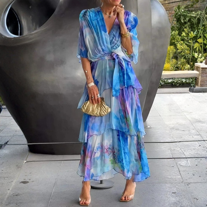 Cassia – Vestido fluido en chiffon para mujer