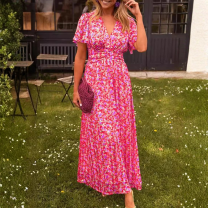 Élina – Vestido largo fluido con motivos florales