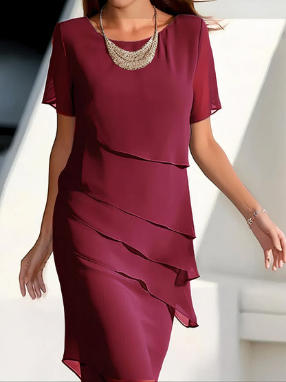 Vestido de Chifón de Seda Plisado