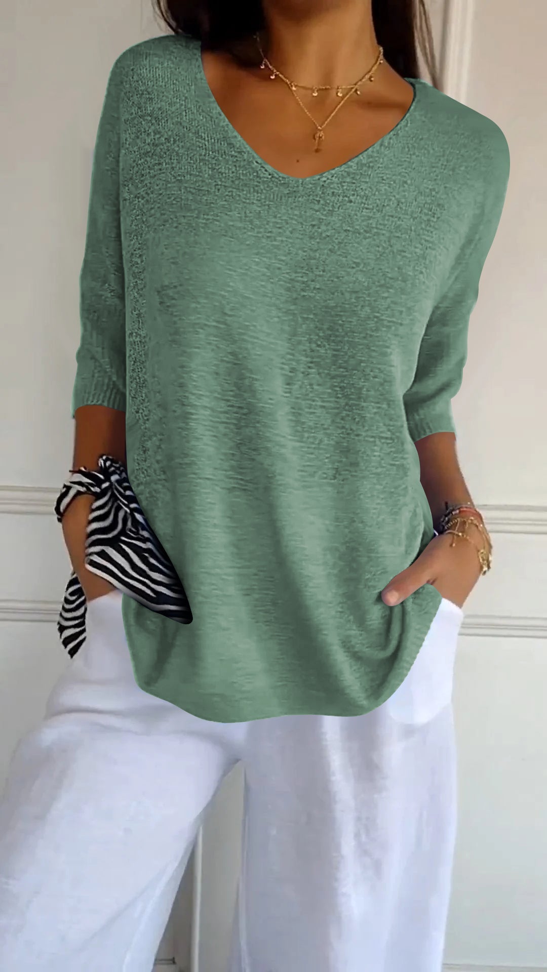 Top de Primavera con Escote en V
