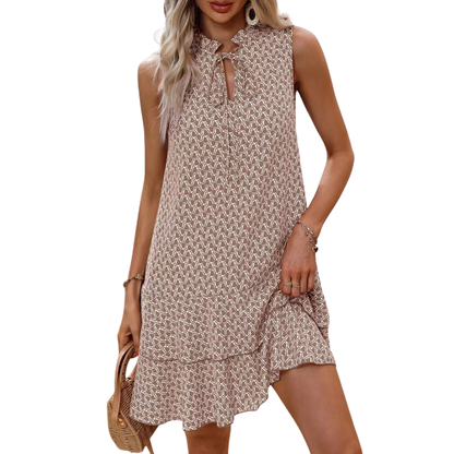 Vestido Midi Bohemio Impreso con Tirantes Ajustables