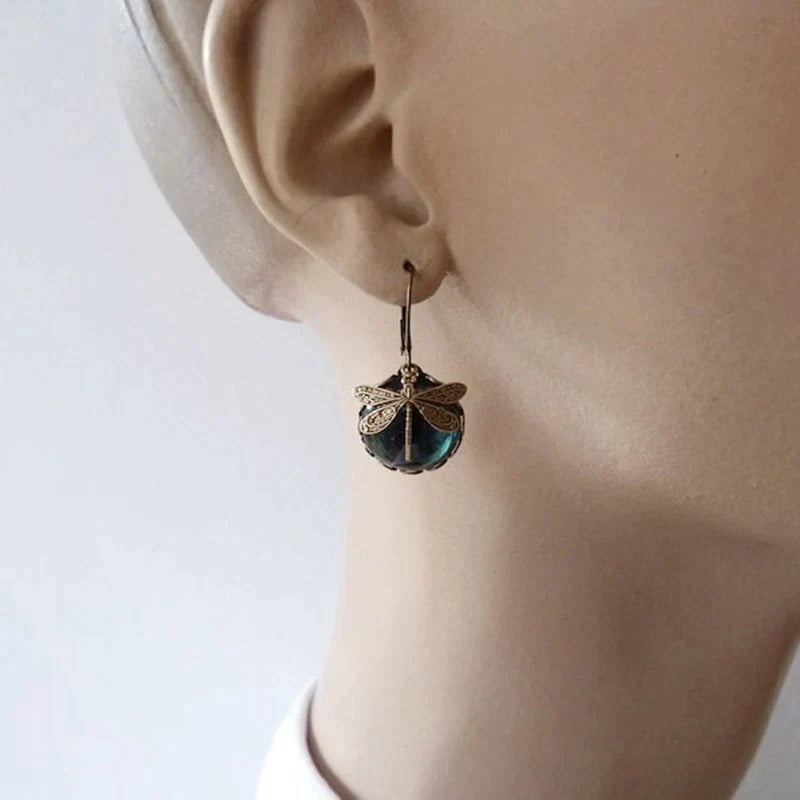 Lyvelle – Pendientes en forma de libélula de estilo vintage