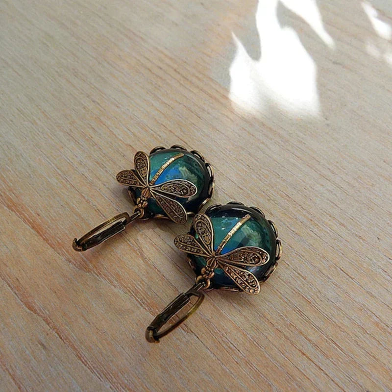 Lyvelle – Pendientes en forma de libélula de estilo vintage