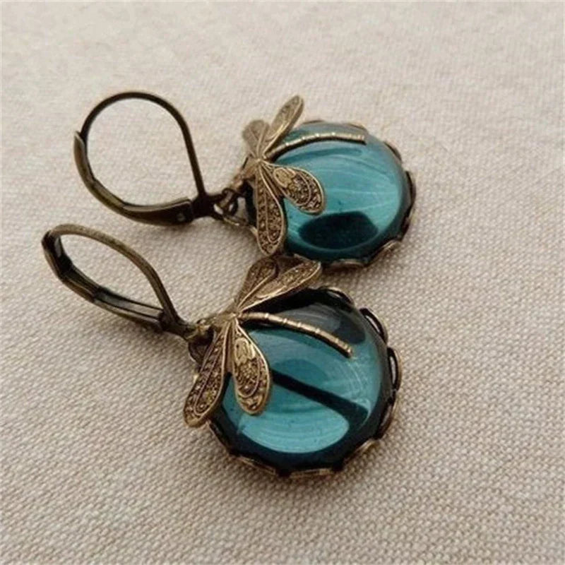 Lyvelle – Pendientes en forma de libélula de estilo vintage