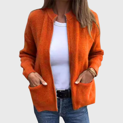 Cárdigan de otoño con cremallera