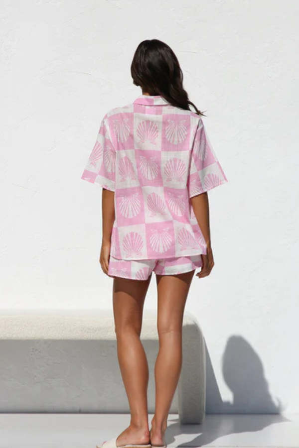 AVANYA – CONJUNTO DE CAMISA Y PANTALONES CORTOS DE VERANO TENDENCIA