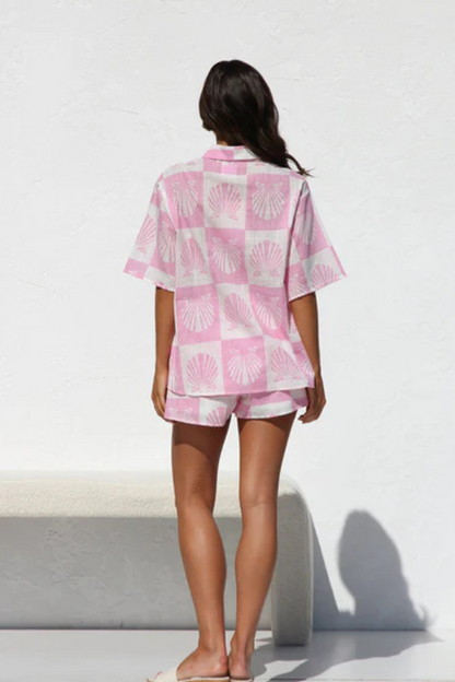 AVANYA – CONJUNTO DE CAMISA Y PANTALONES CORTOS DE VERANO TENDENCIA
