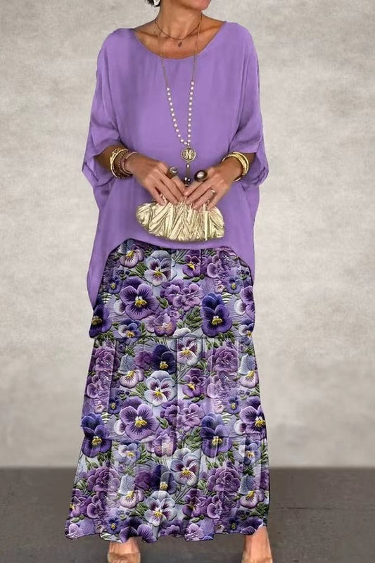 Vestido Mantilla Nora - Flor Violeta