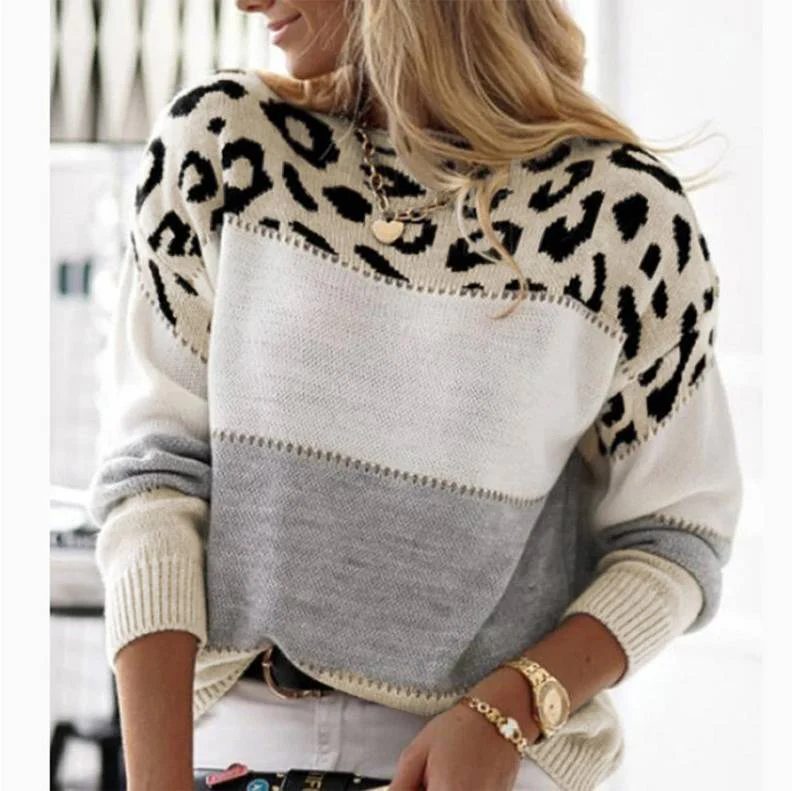 Kay - Suéter Casual de Leopardo