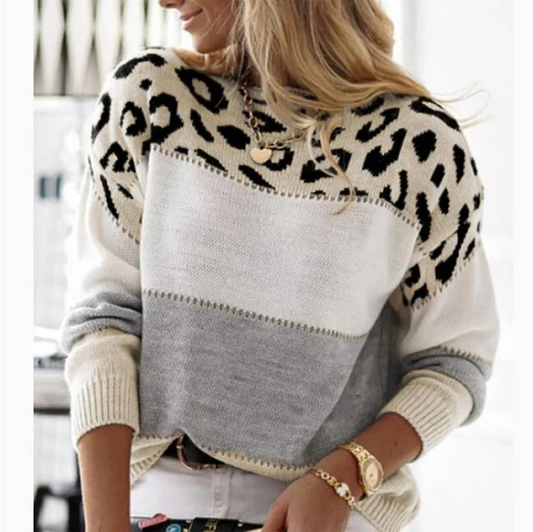 Kay - Suéter Casual de Leopardo