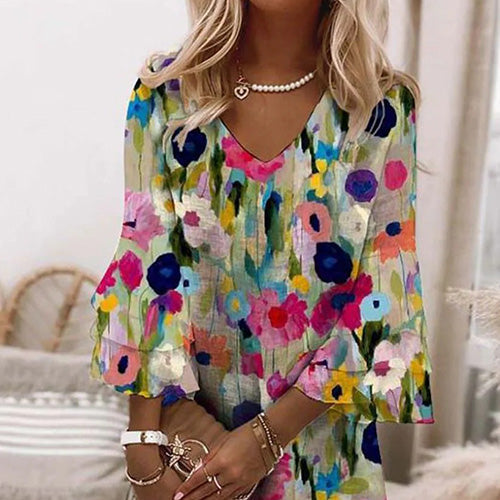 Tabitha - Vestido Mini de Viscosa con Estampado Floral Romántico