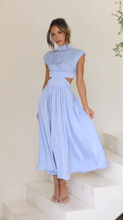 Quincy | Vestido Midi con Corte y Bolsillos