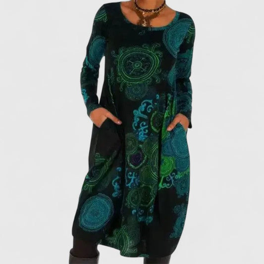 ELIZA – VESTIDO LARGO DE MANGA LARGA SUEÑO BOHEMIO