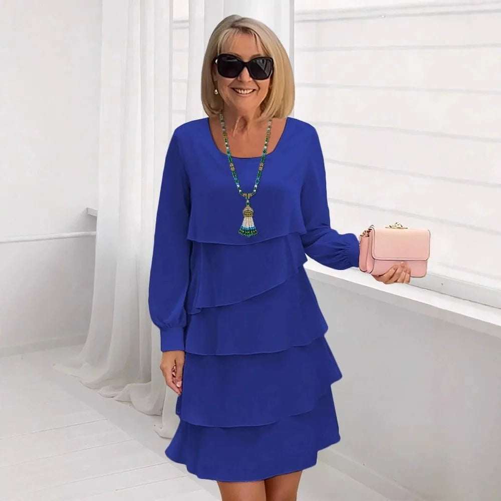 Margaret | Vestido Elegante Con Mangas Largas y Volantes