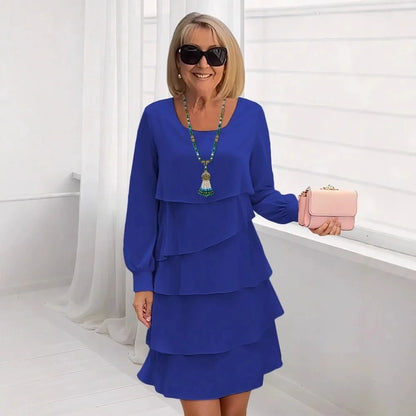 Margaret | Vestido Elegante Con Mangas Largas y Volantes