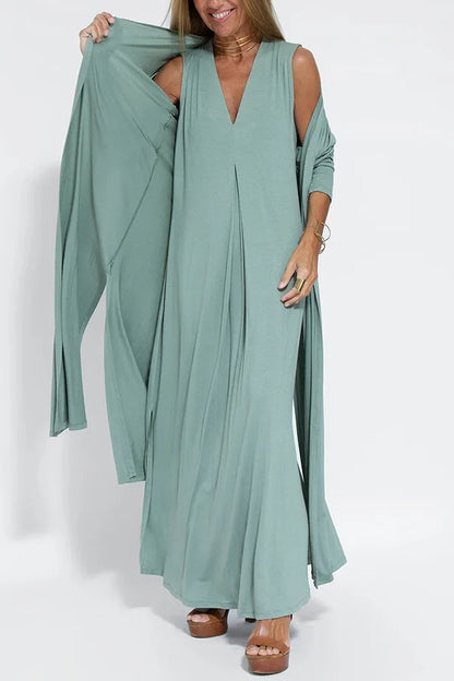 Olivia™ - Vestido de lujo cómodo con cárdigan