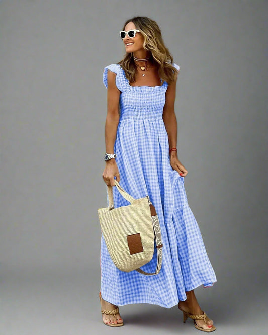 Bertha | Vestido a Cuadros en Estilo Retro para Elegancia y Comodidad en la Vida Cotidiana