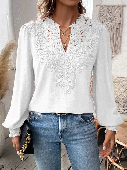 Sondra™ | Blusa de Encaje de Lujo con Escote en V