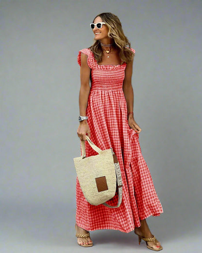 Bertha | Vestido a Cuadros en Estilo Retro para Elegancia y Comodidad en la Vida Cotidiana